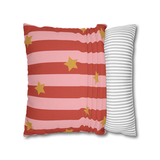 Strawberry Taffy Stripe Classroom Pillow Cover | Storybook Circus