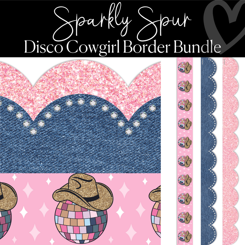 Disco Cowgirl Border Bundle | Bulletin Board Borders | Schoolgirl Style