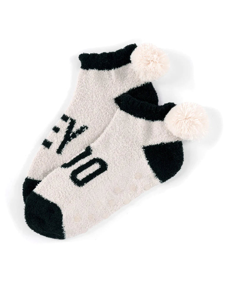 "Hey Boo" Cozy Socks, Taupe │ Clothing │ Style House Design Studio