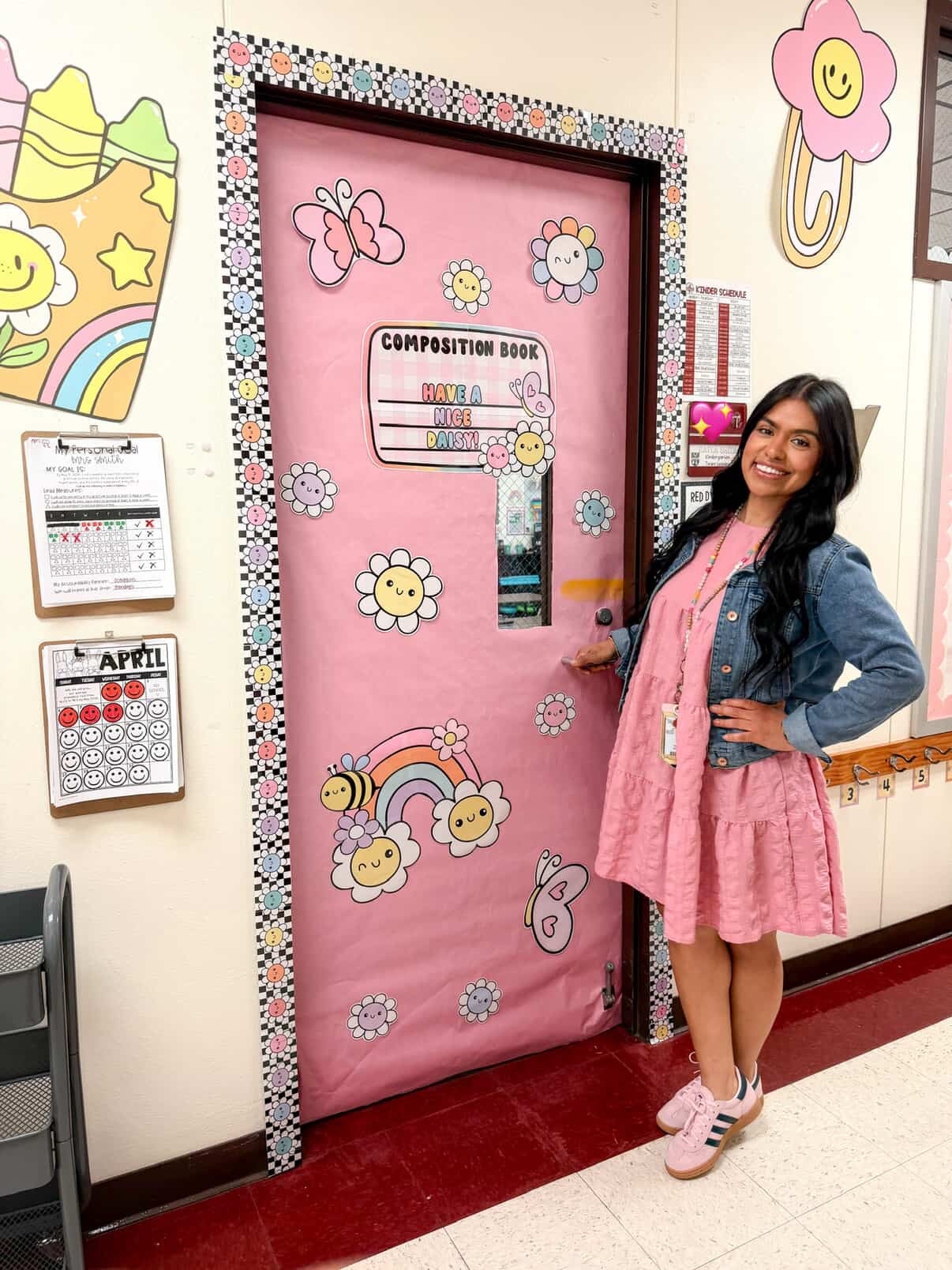 spring classroom door decor idea