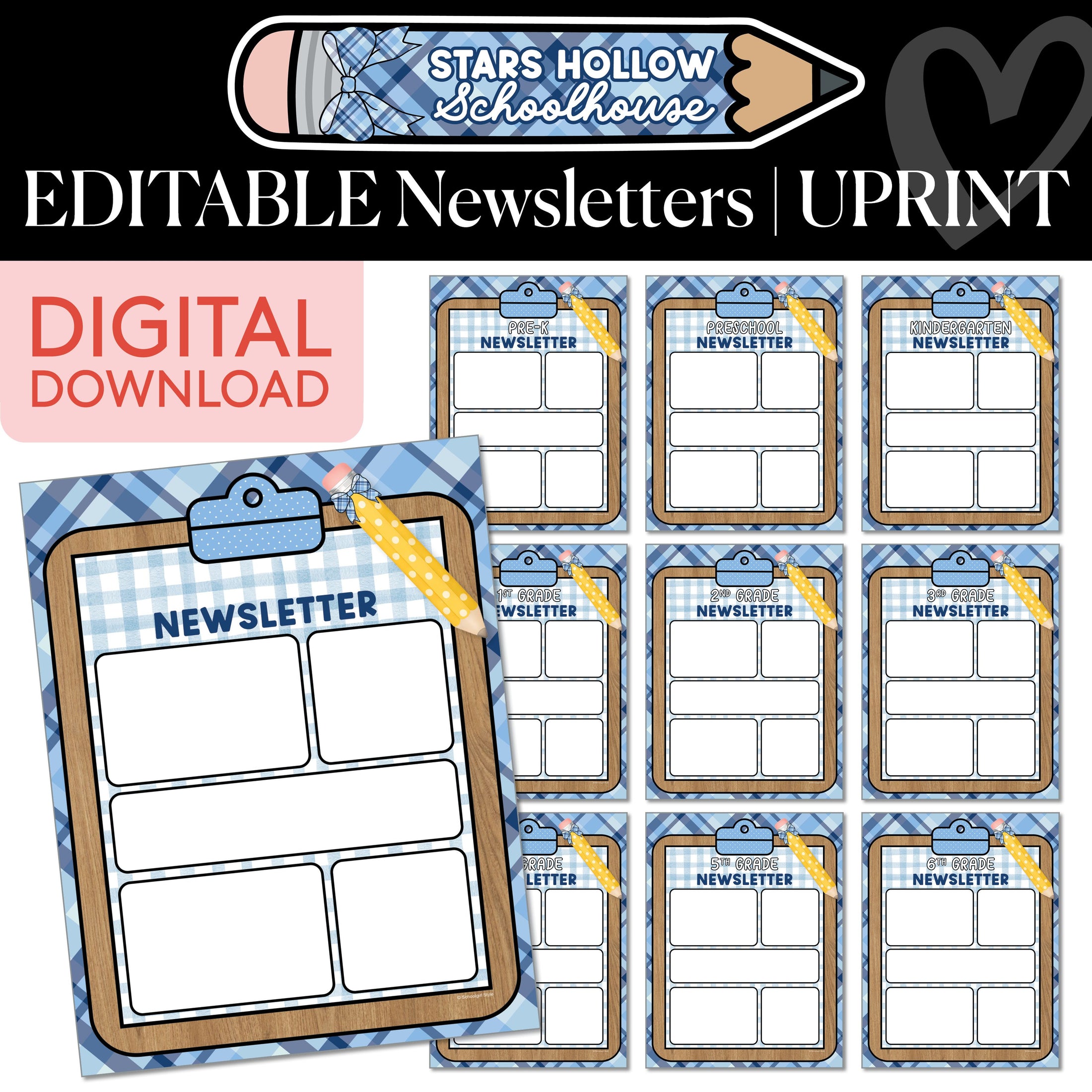 Printable Cozy Editable Newsletters | School in Stars Hollow