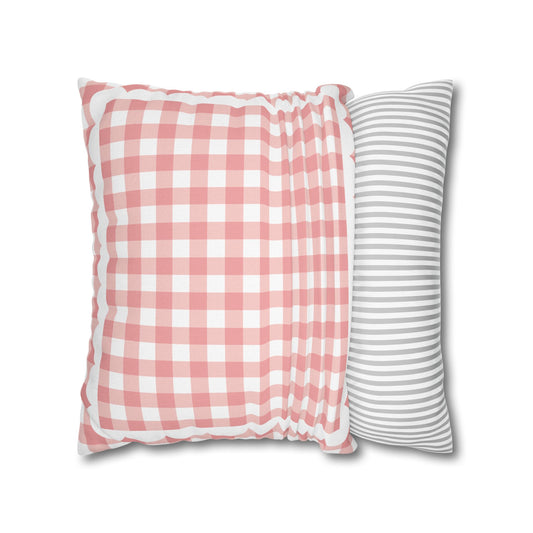 Carnation Pink Pastel Gingham Classroom Pillow Cover | A Year In Pastel