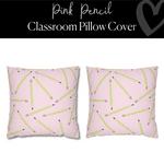 Pink Pencil Classroom Pillow Cover | Saved By The Pastel | Schoolgirl Style