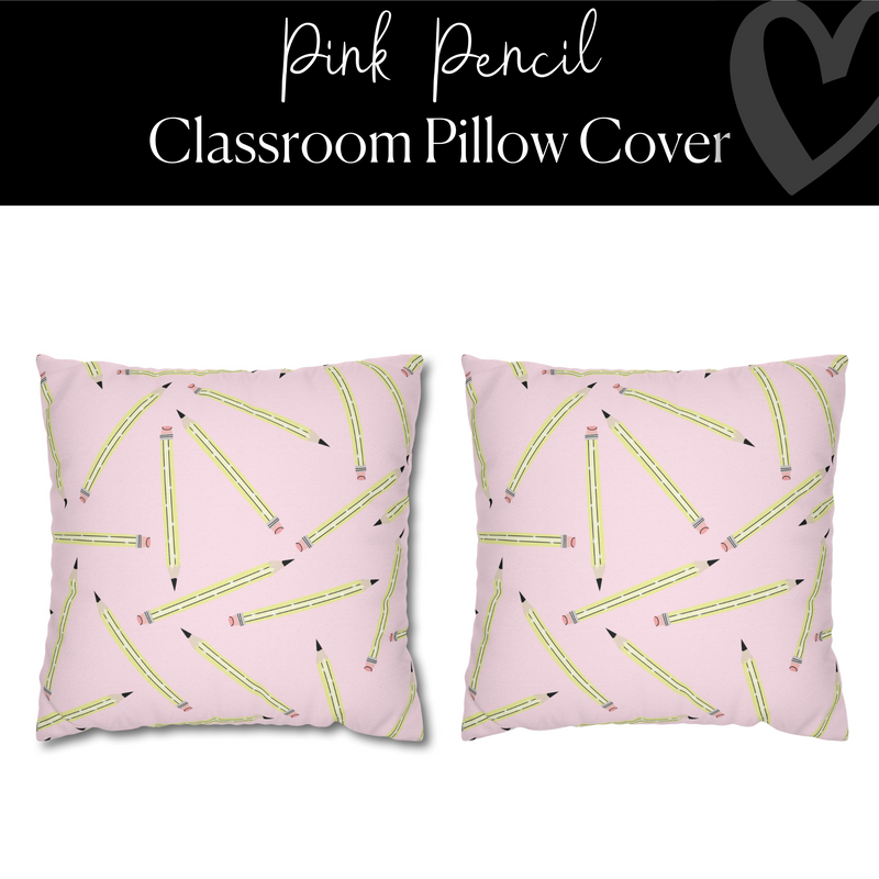 Pink Pencil Classroom Pillow Cover | Saved By The Pastel | Schoolgirl Style