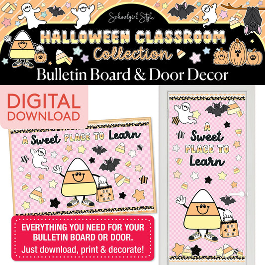 Printable Pastel Halloween Candy Corn Bulletin Board Set