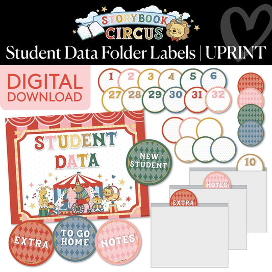 Printable Vintage Student Data Folder Labels | Storybook Circus