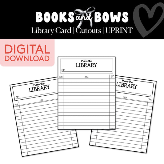 Library Card Bulletin Board Cutouts