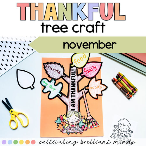 November Thankful Tree Gratitude Craft | Thanksgiving | Bulletin Board