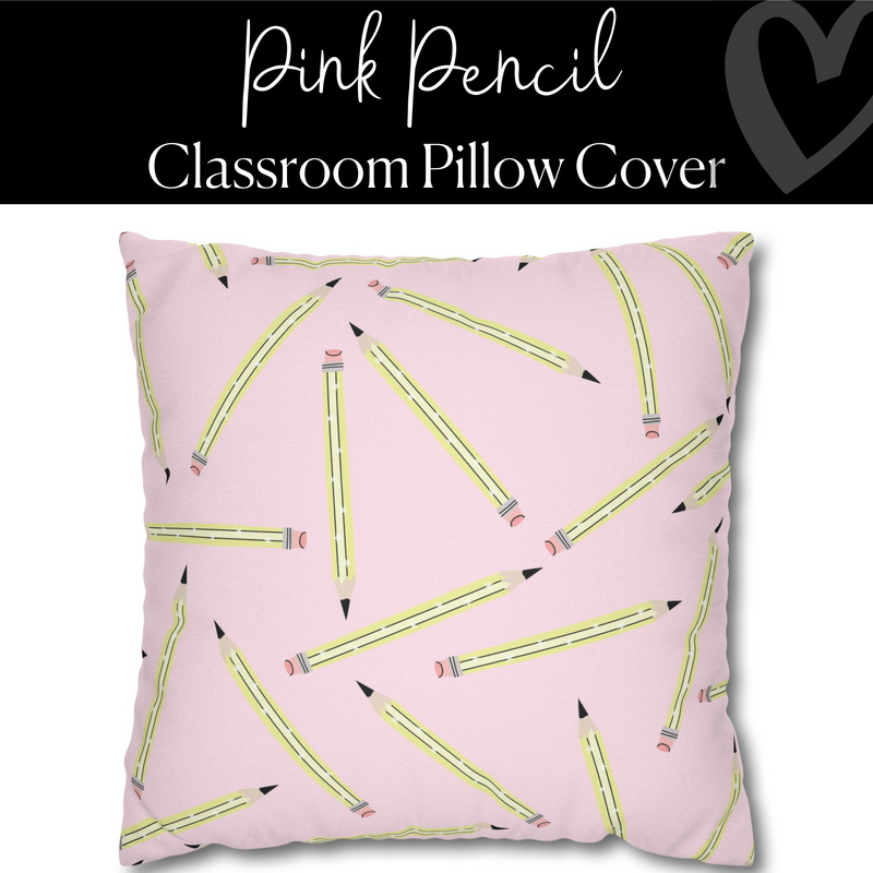 Pink Pencil Classroom Pillow Cover | Saved By The Pastel | Schoolgirl Style
