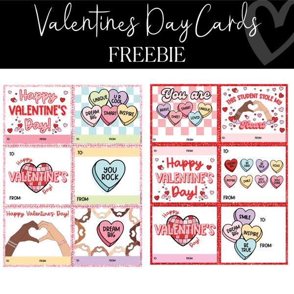 Student and Teacher Valentine's Day Cards FREEBIE | Valentine's Day Re ...