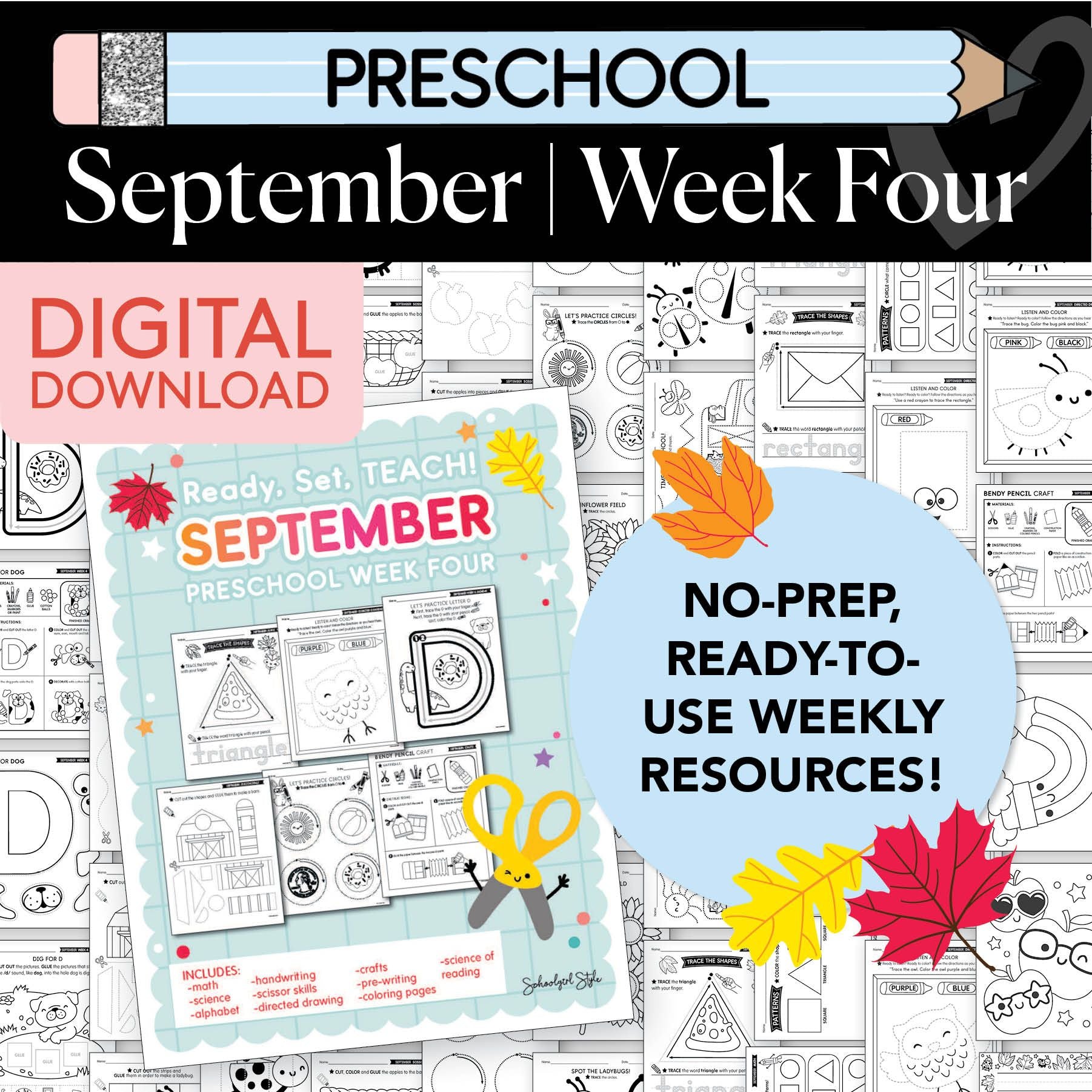 Printable Preschool September Week 4 Resources