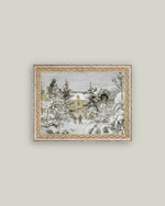 Snowy Stroll Framed Antique Art