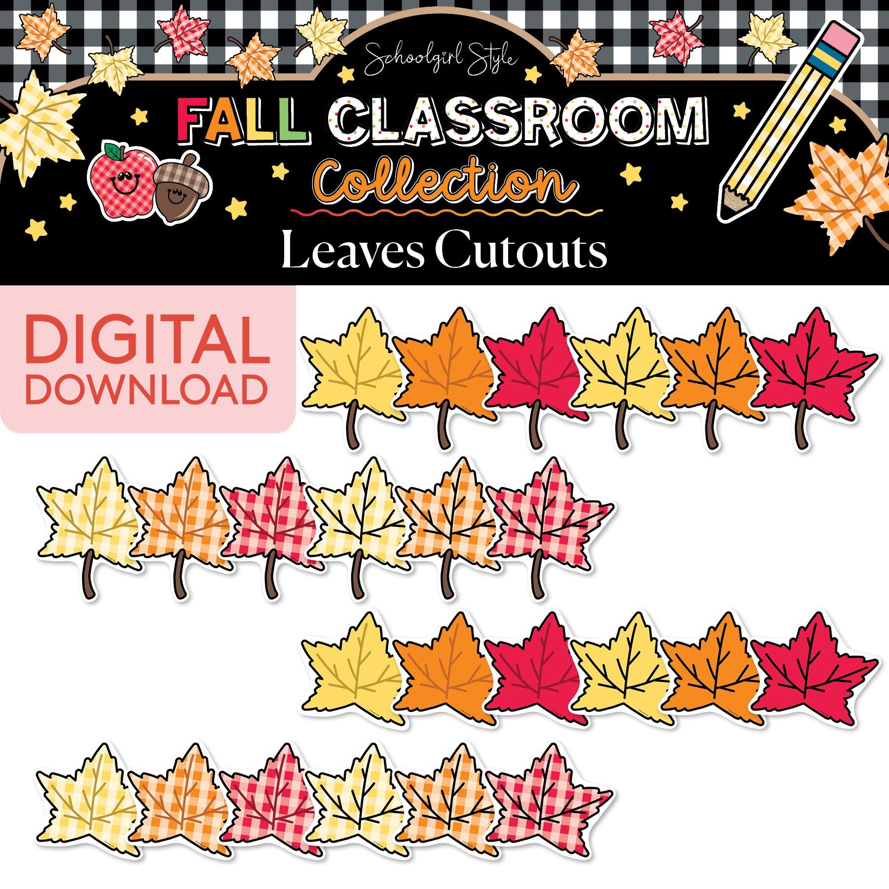 Printable Fall Leaves Cutouts | 90s Teacher