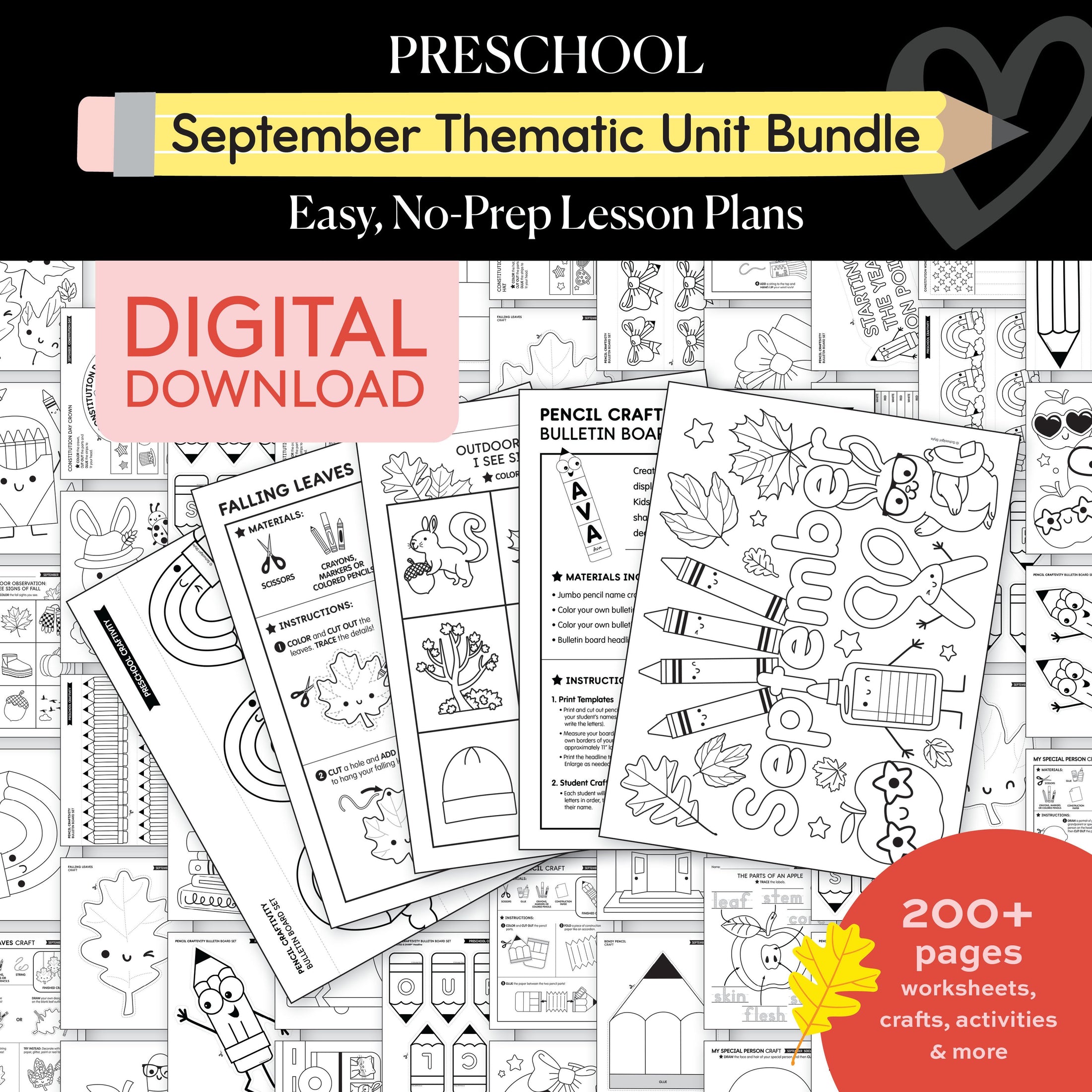Preschool September Thematic Unit Bundle
