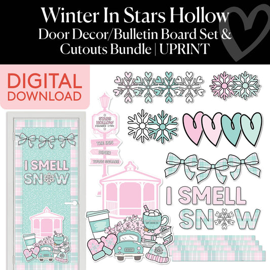 Printable Winter in Stars Hollow Door Decor Bulletin Board Set and Cutouts Bundle