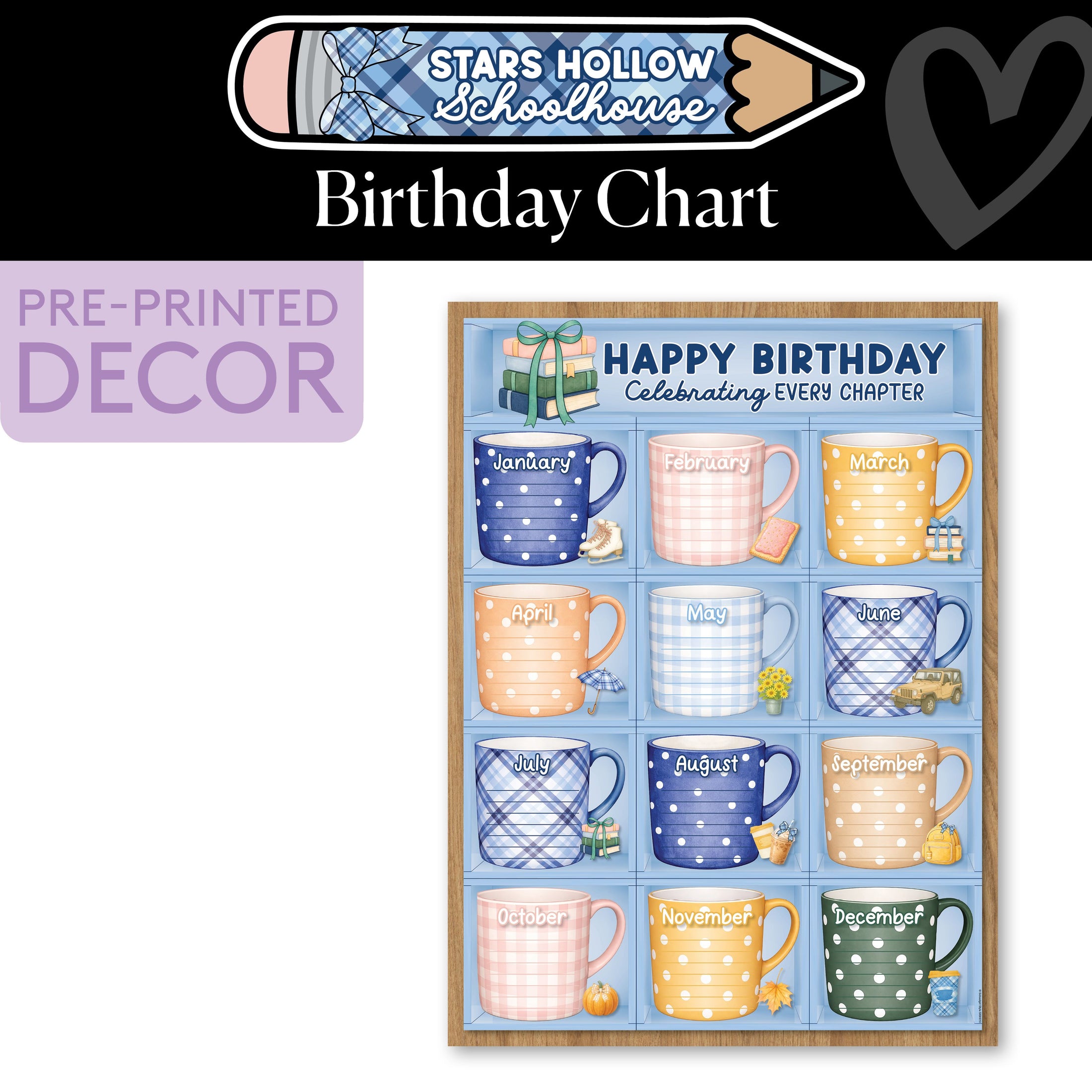 Cozy Mugs Birthday Chart | Stars Hollow Schoolhouse
