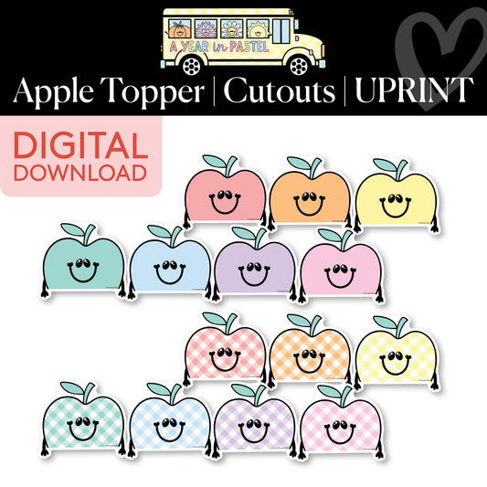 Printable Apple Topper Cutouts | A Year In Pastel