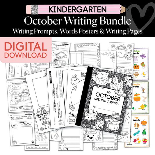 Printable Kindergarten October Writing Bundle