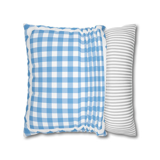 Light Blue Gingham Classroom Pillow Cover | 90s Teacher