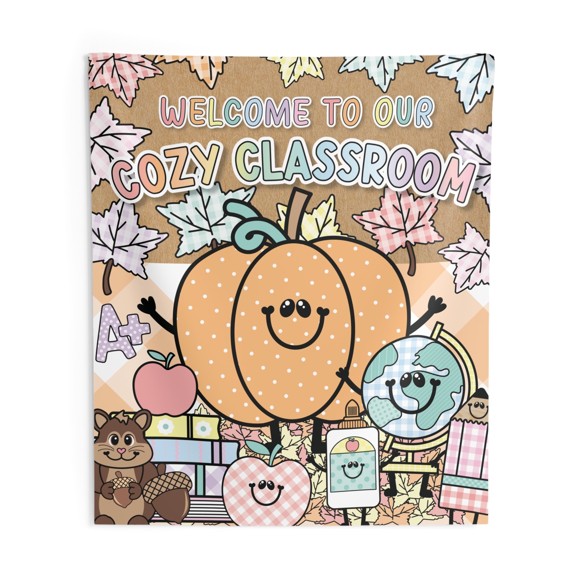 Welcome To Our Cozy Classroom Fall Pastel Seasonal Wall Tapestry | A Year In Pastel