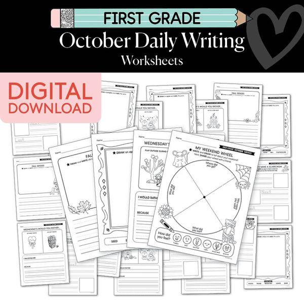 Printable First Grade October Daily Writing
