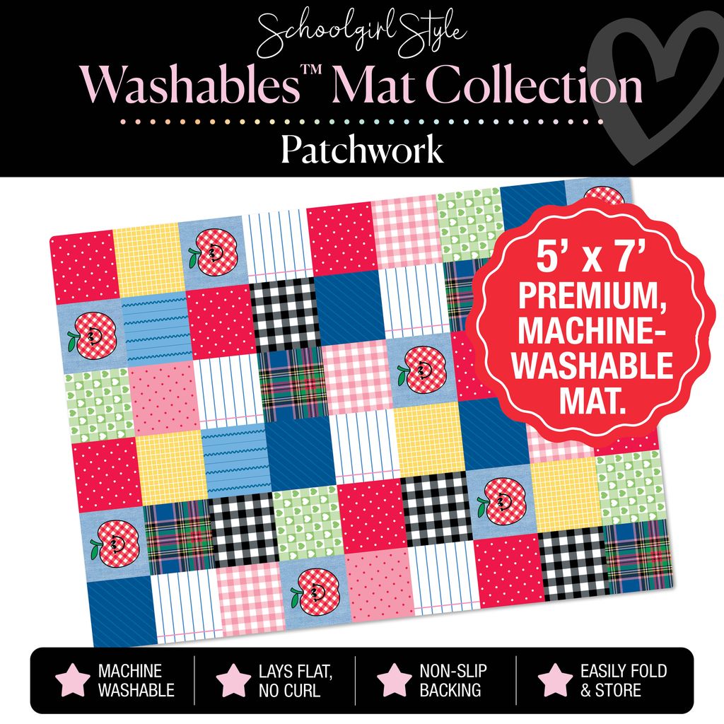 Rainbow Patchwork Classroom Mat by Schoolgirl Style