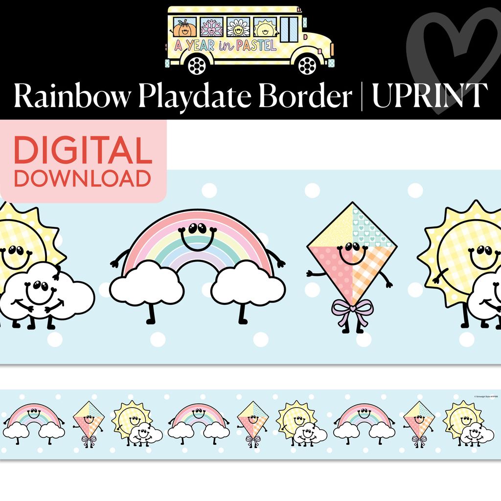 Printable Rainbow Playdate Border | A Year In Pastel
