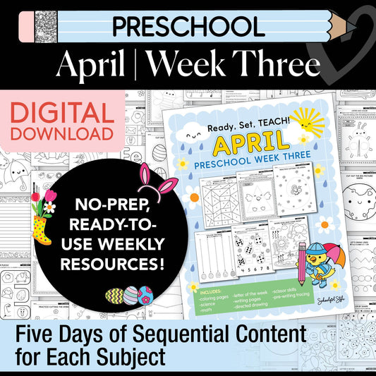 Printable Preschool April Week 3 Resources
