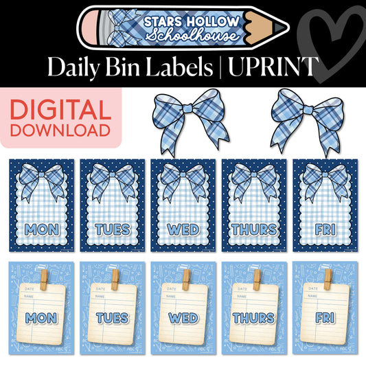 Printable Cozy Daily Bin Labels | Stars Hollow Schoolhouse