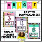 Bright Rainbow Number Line Poster Set