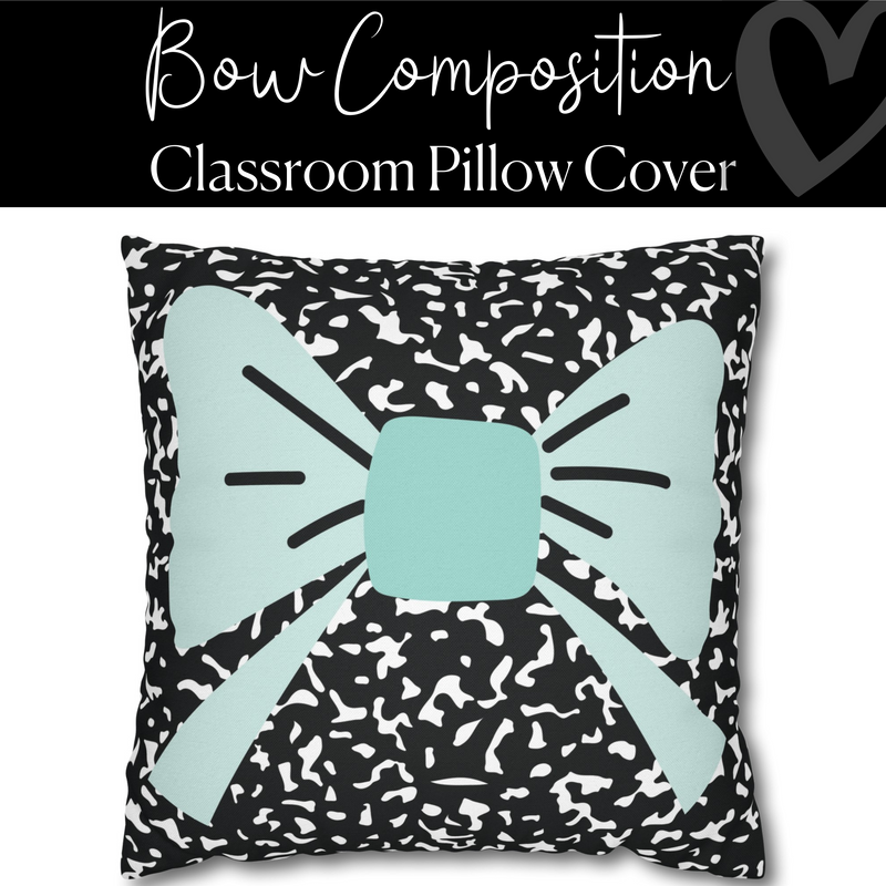 Bow Composition Pillow Cover | Classroom Pillow | Schoolgirl Style