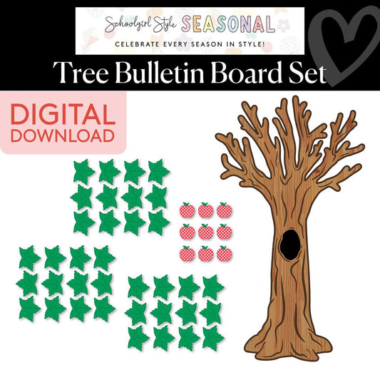 Printable Apple Tree Bulletin Board Set | A Year In Pastel
