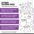 Load image into Gallery viewer, Free Printable October Coloring Pages Pack 2
