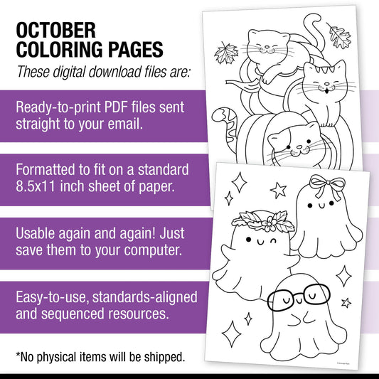 Free Printable October Coloring Pages Pack 2