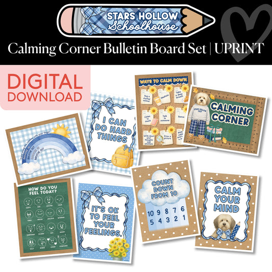 Printable Cozy Calming Corner Bulletin Board Set | School in Stars Hollow