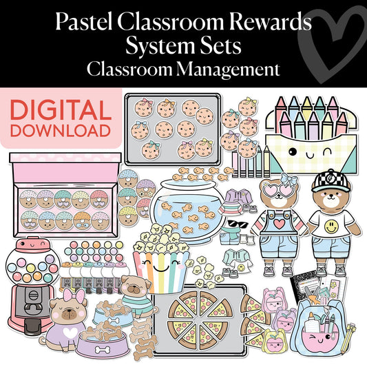 Printable Pastel Classroom Rewards System Sets