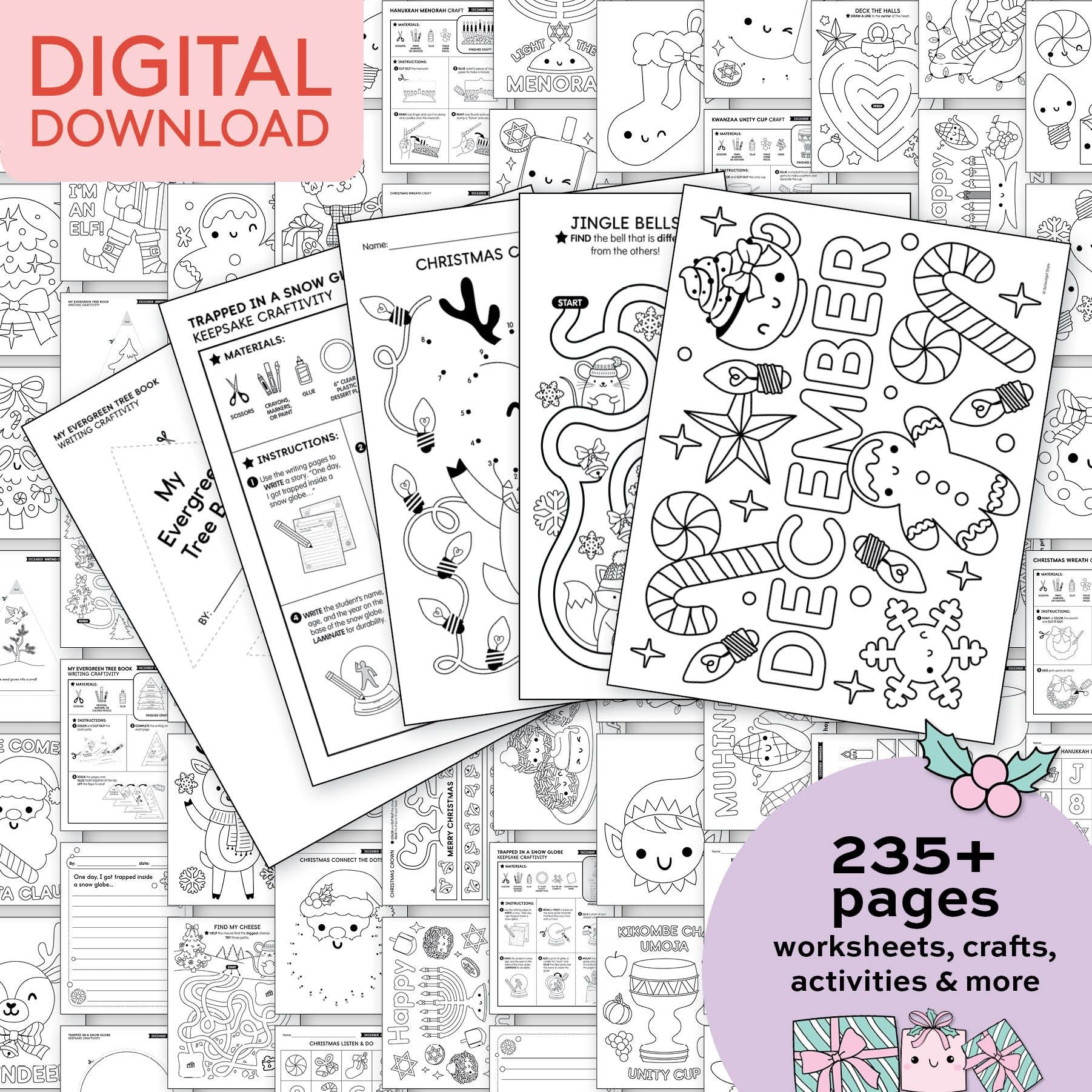 Printable Second Grade December Thematic Unit Bundle