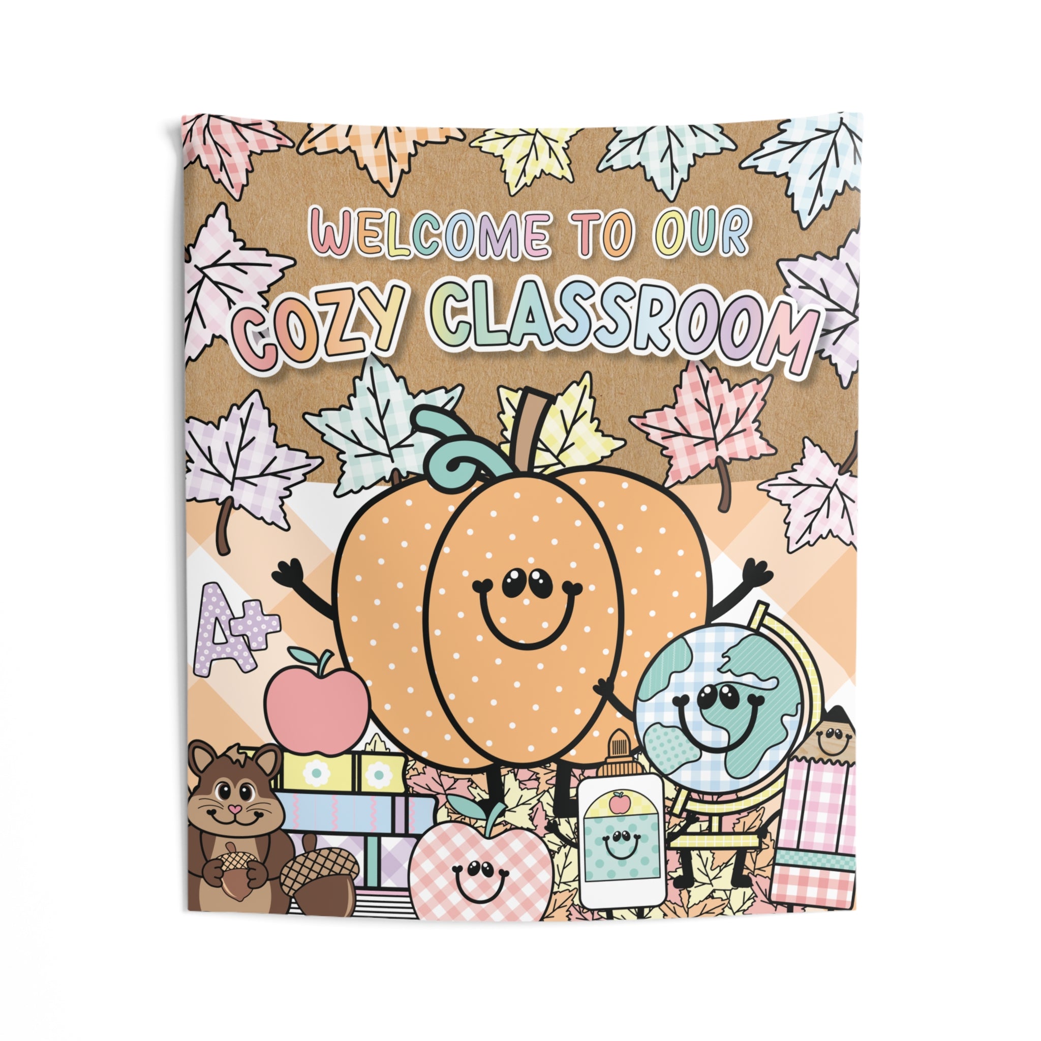 Welcome To Our Cozy Classroom Fall Pastel Seasonal Wall Tapestry | A Year In Pastel