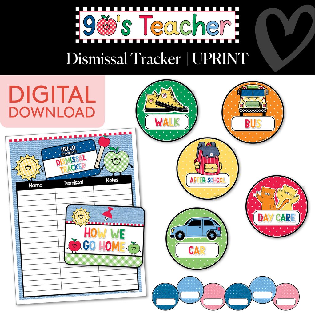 Printable Retro Dismissal Tracker | 90s Teacher