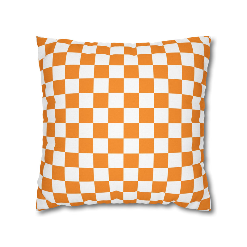 Orange Checkerboard Pillow Cover