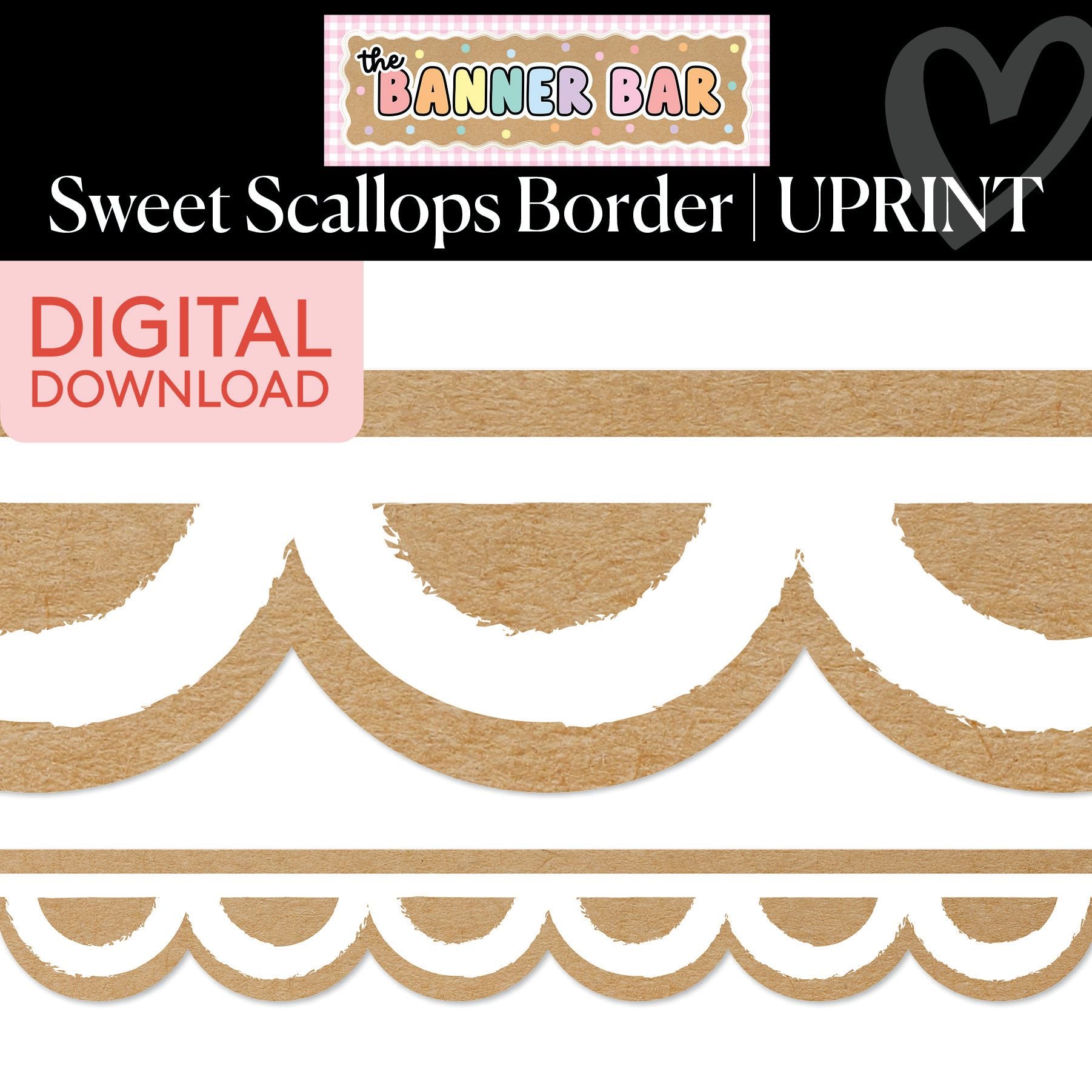 Printable Sweet Scallops Border