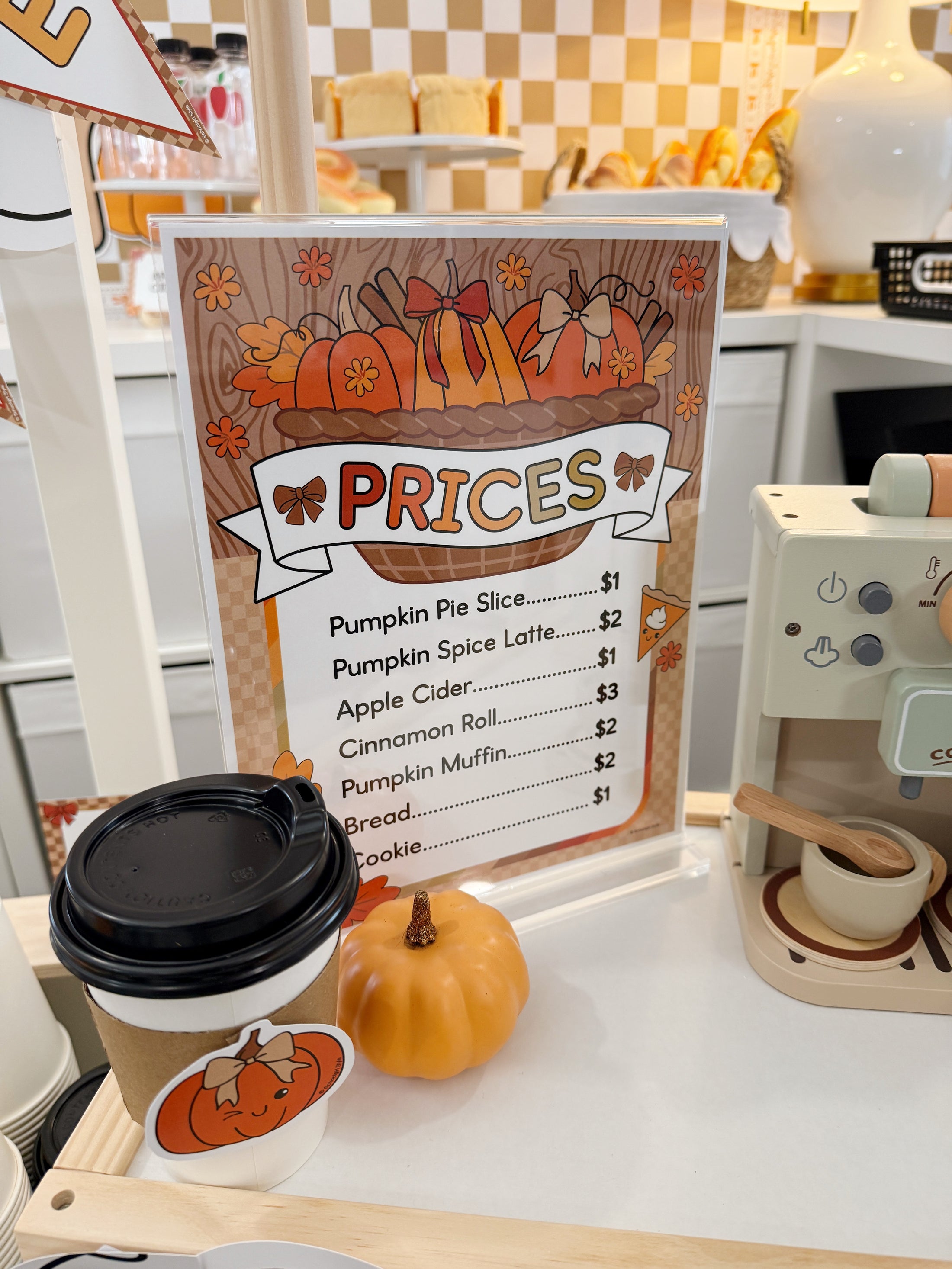 Printable November Dramatic Play Pumpkin Spice Cafe