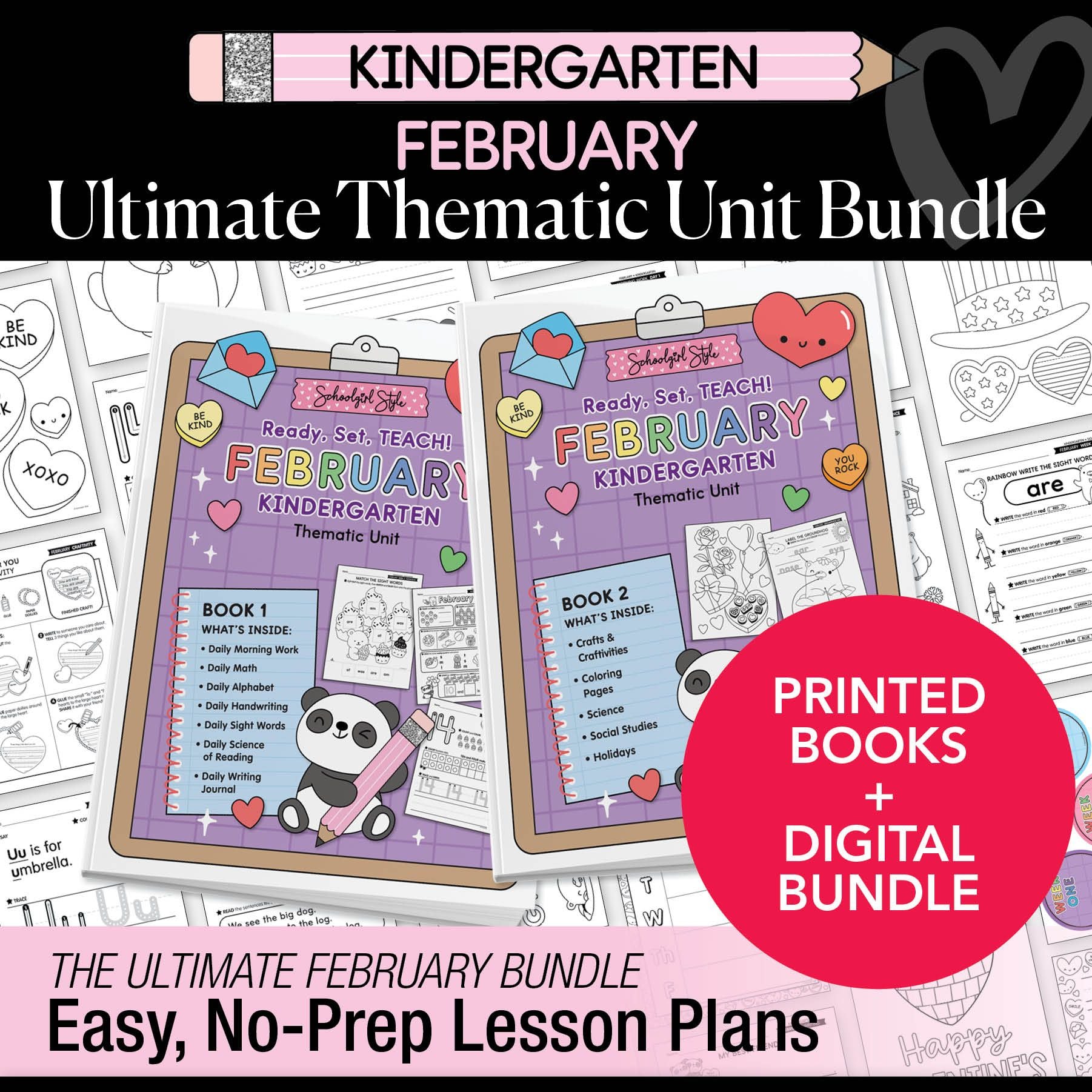 Ultimate Kindergarten February Thematic Unit Bundle