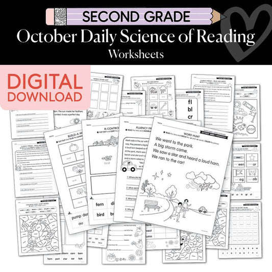 Printable Second Grade October Daily Science of Reading