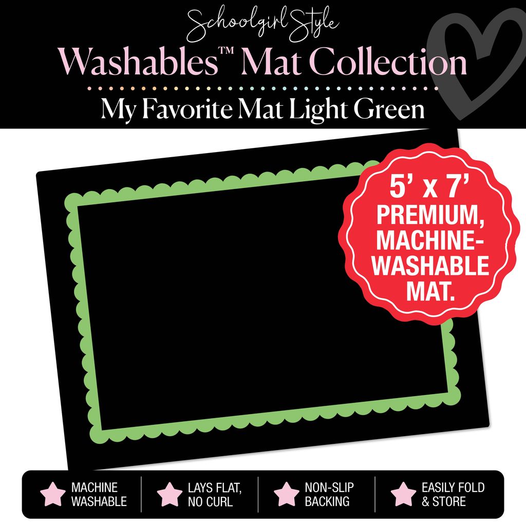 Light Green Scallop Border Classroom Mat by Schoolgirl Style
