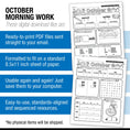 Load image into Gallery viewer, Printable Second Grade October Daily Morning Work Worksheets
