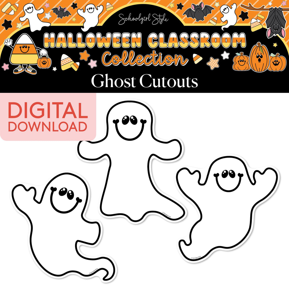 Printable Halloween Ghost Cutouts | 90s Teacher
