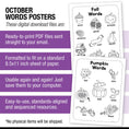 Load image into Gallery viewer, Printable October Words Posters
