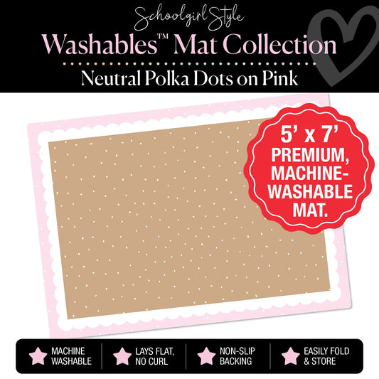 Tiny Dots Banner Backdrop with Pink Border Classroom Mat by Schoolgirl Style