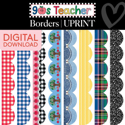 Printable Retro Border Bundle 2 | 90s Teacher
